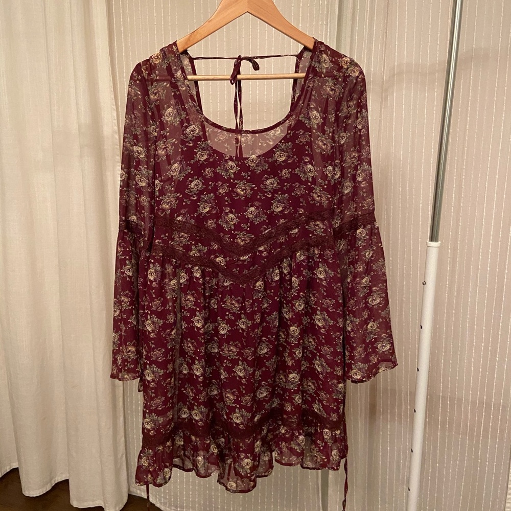 Boho dress with bell sleeves